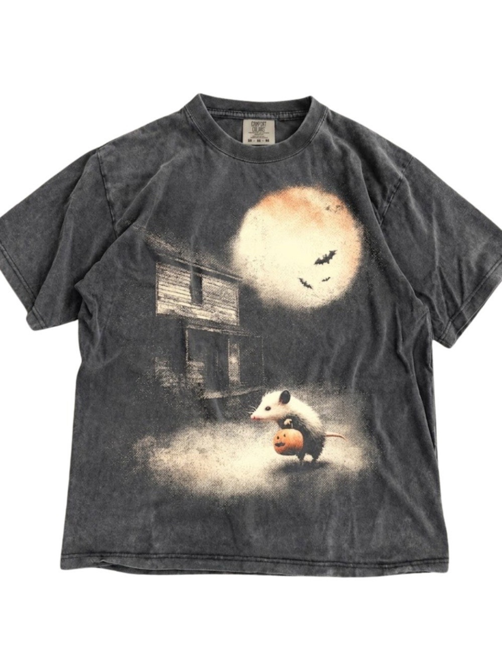 Vintage Comfort Color Opossum Pumpkin Halloween Graphic T-shirt